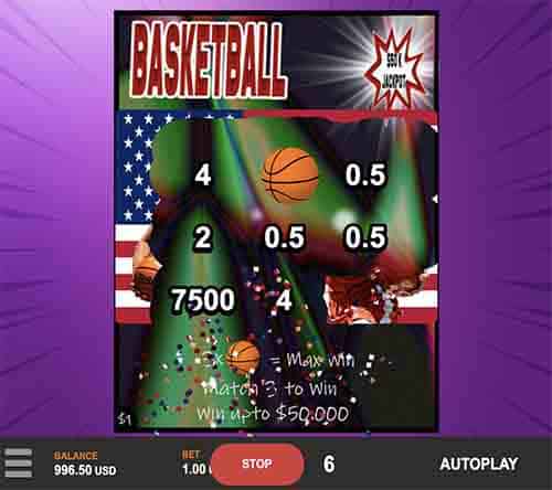 Basketball scratchcard